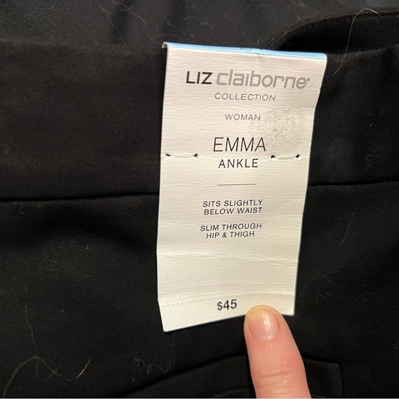 Liz Claiborne Collection Women's Emma Ankle Slacks Size 20W Black NWT - Picture 6 of 11